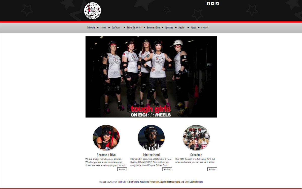 IE Derby Divas Website Slide 1