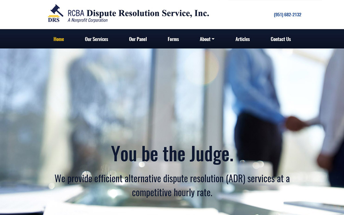 RCBA Dispute Resolution Service Website Slide 1