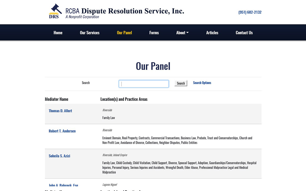 RCBA Dispute Resolution Service Website Slide 2
