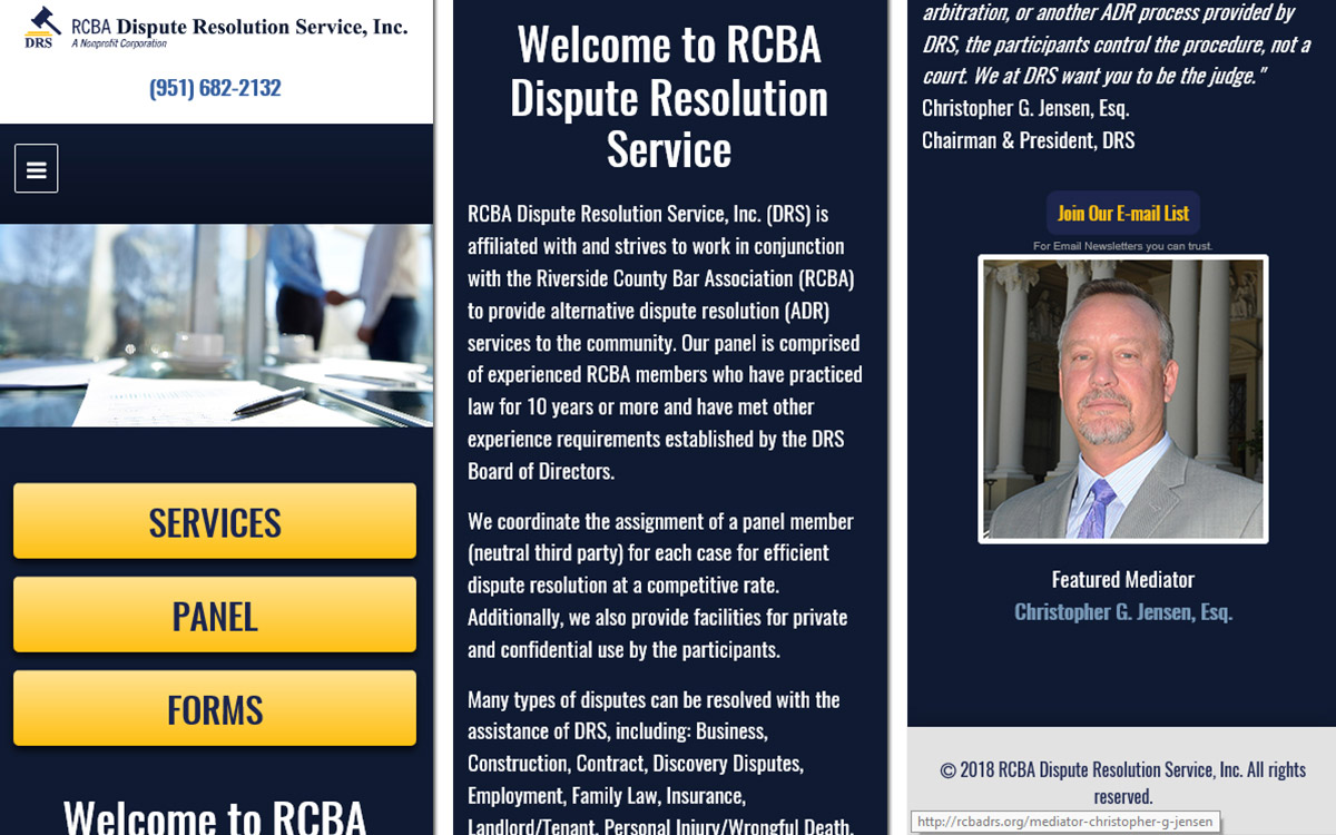 RCBA Dispute Resolution Service Website Slide 3